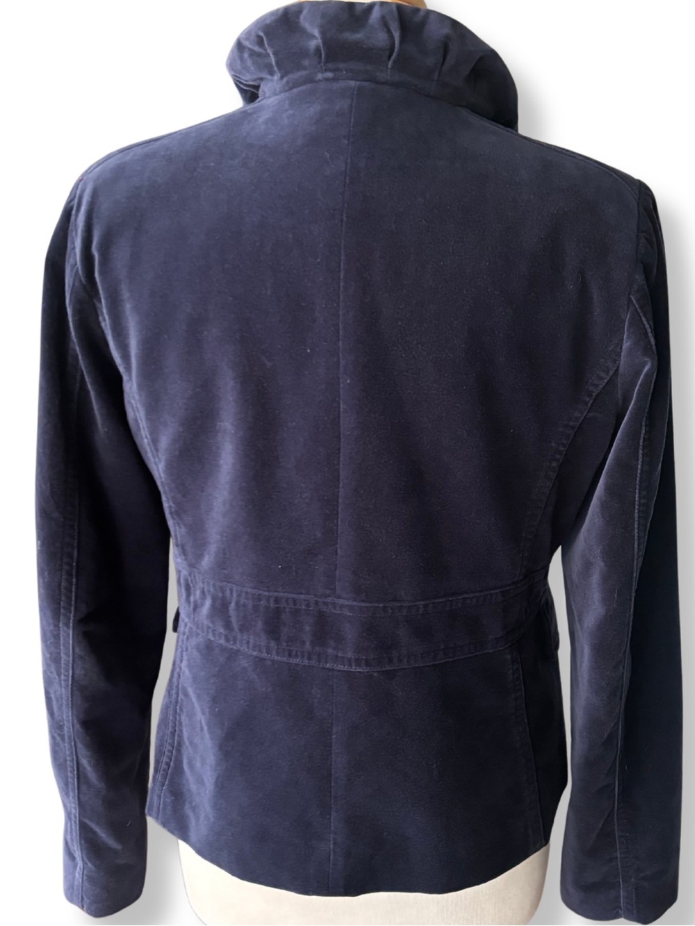 J.Crew Navy Cotton Velvet Blazer Jacket Size 12 Tailored Career Classic - Picture 3 of 7